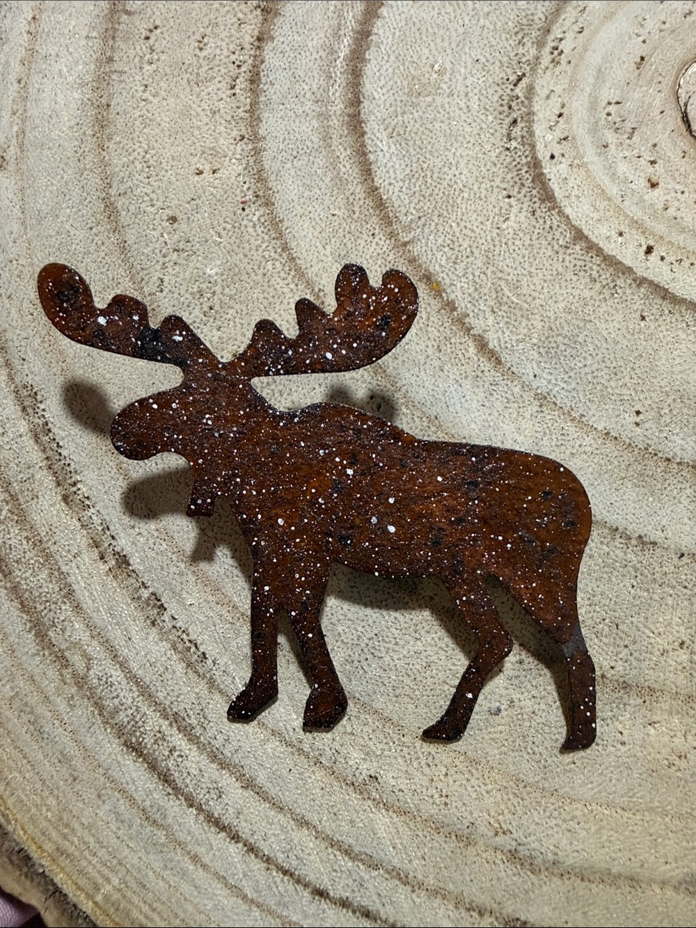 Moose Silhouette Rustic Brooch 3”  great for fall and winter